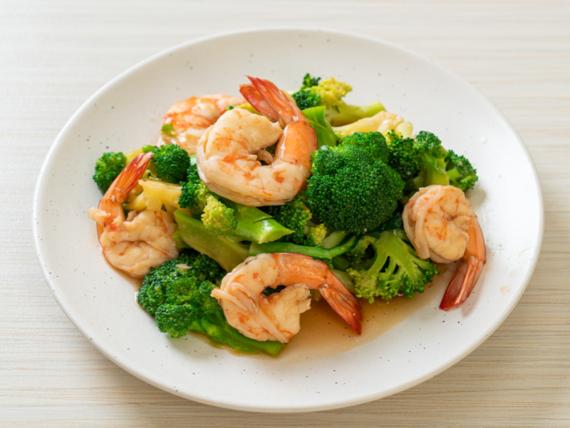 Baked Shrimp and Broccoli with Lemon Butter Sauce
